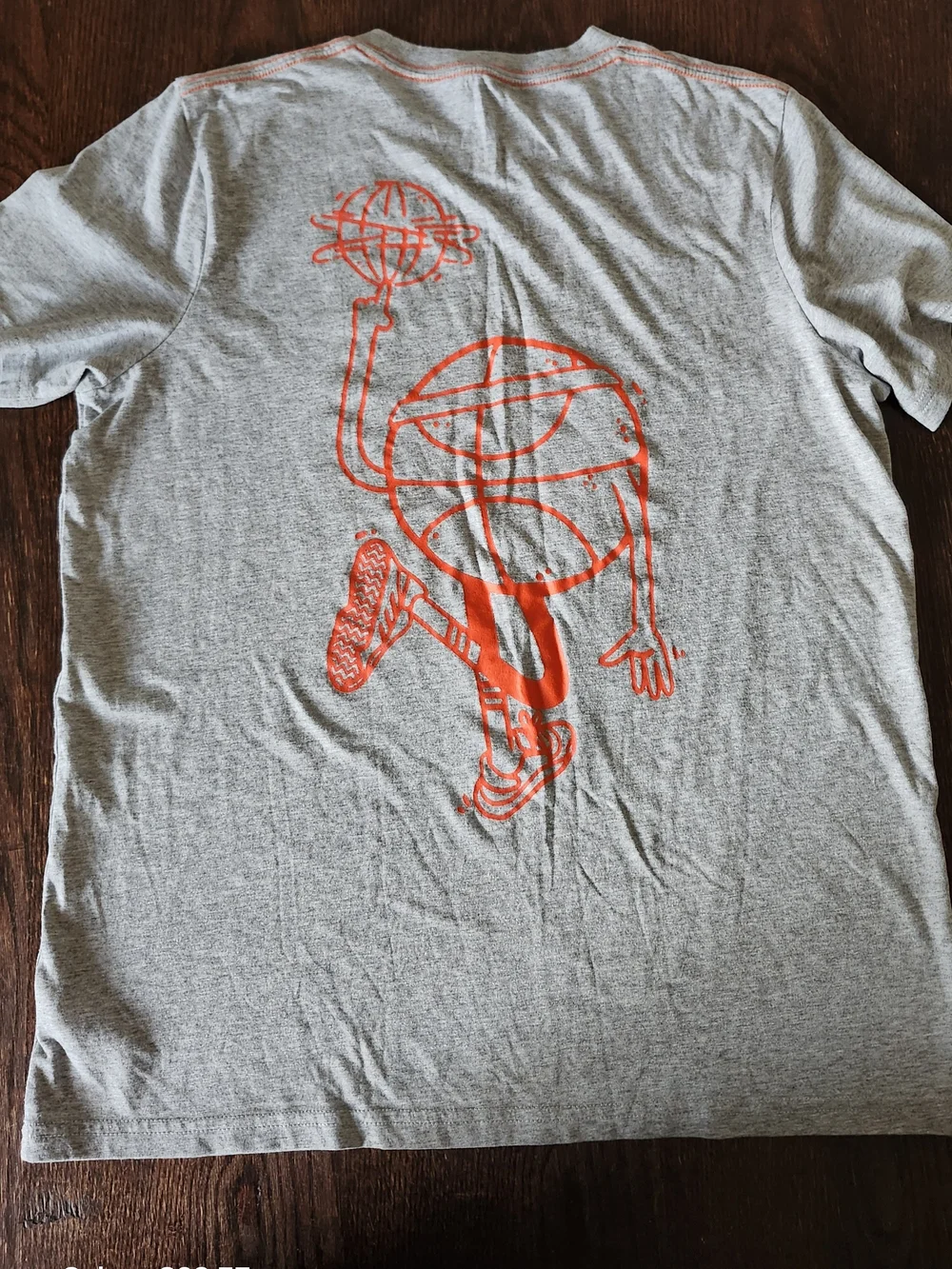 Adidas Kid's Gray Graphic Basketball T-Shirt - Orange Print